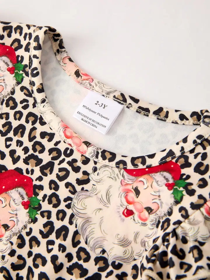 Christmas Santa Character Stripe Print Dress