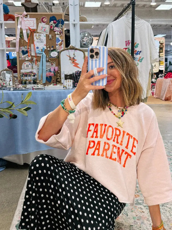 Favorite Parent Sweatshirt - Pink/Red