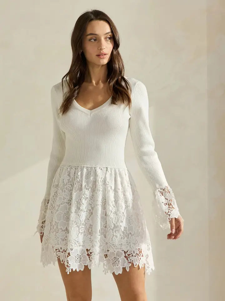 Floral Knit Lace Dress