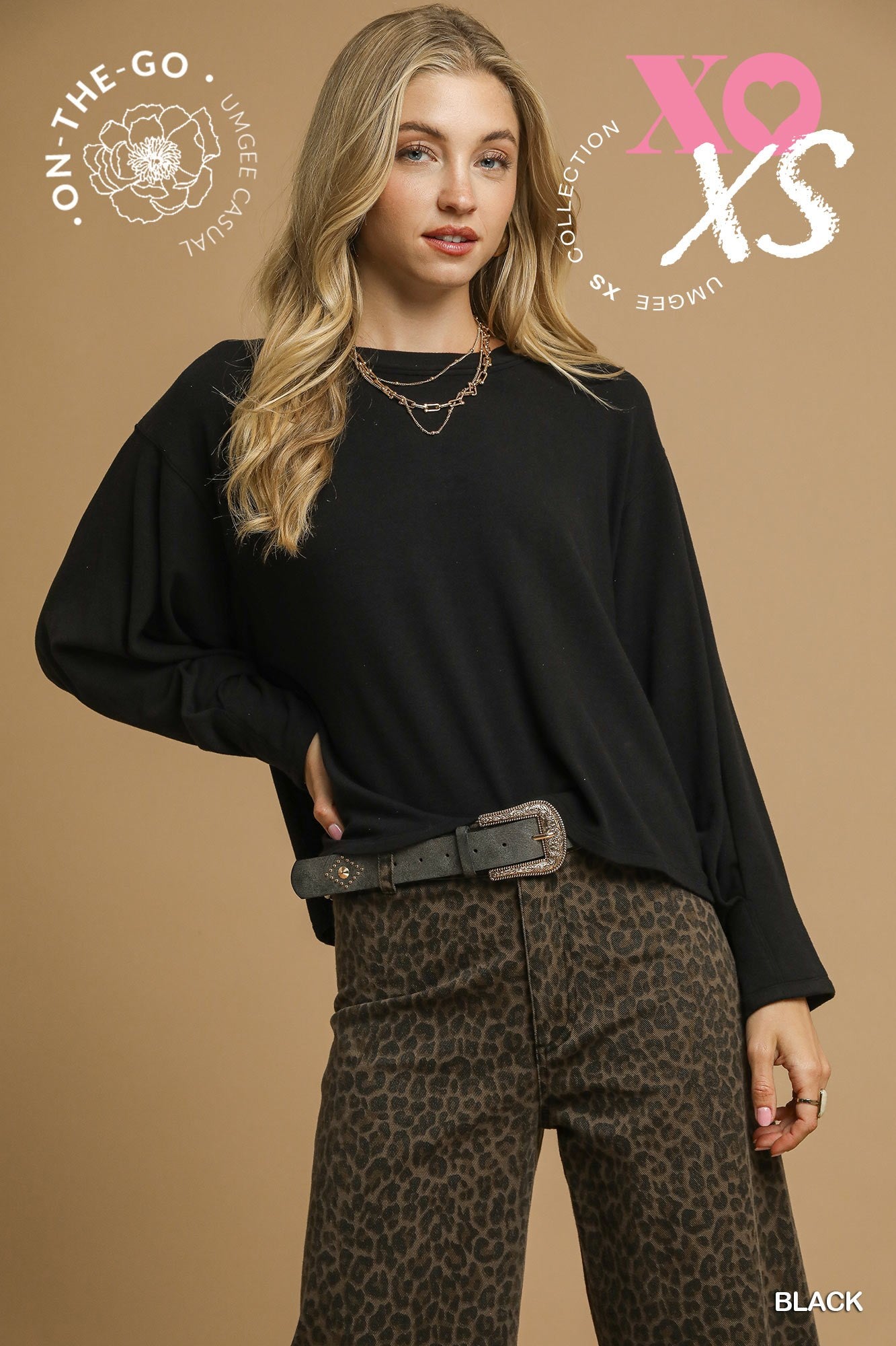 Brushed Fleece Crewneck Top