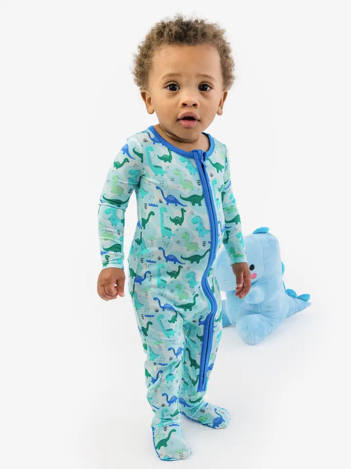 Baby Bamboo Viscose Snuggle-Saurus Dinosaurs Footed One Piece Pajama