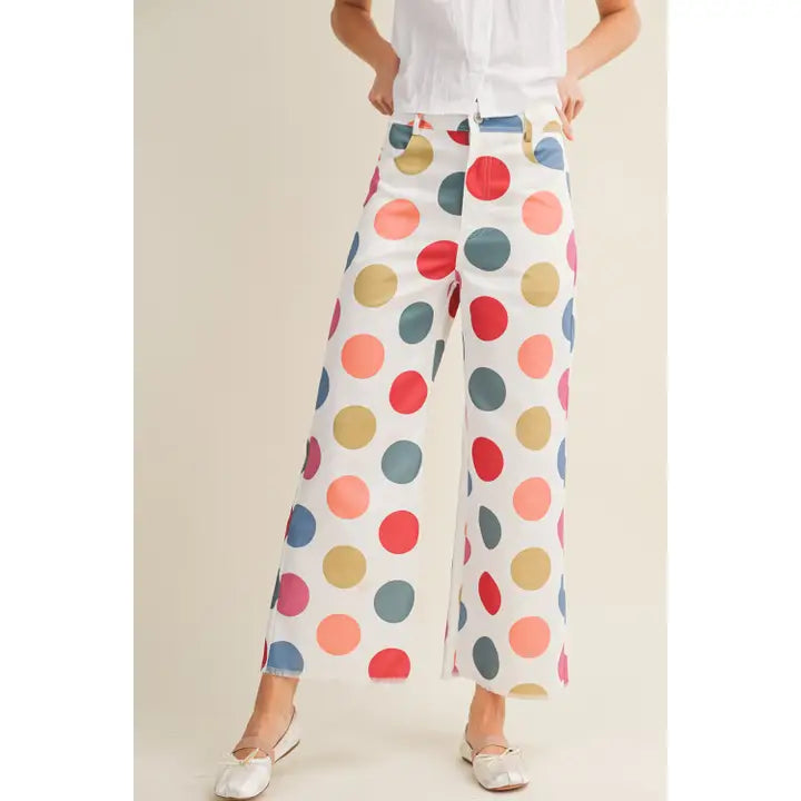 Polka Carnival Wide Leg Tailored Pants