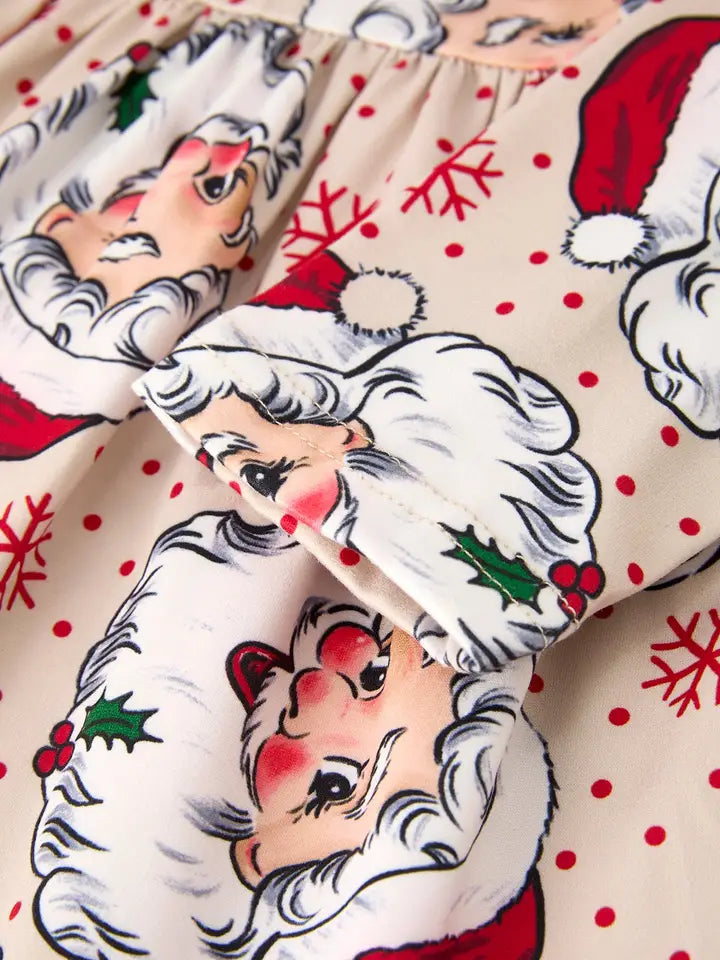 Christmas Santa Character Stripe Print Dress