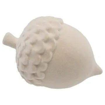 Boston International - 5" Cream Flocked Dolomite Acorn Fall Autumn