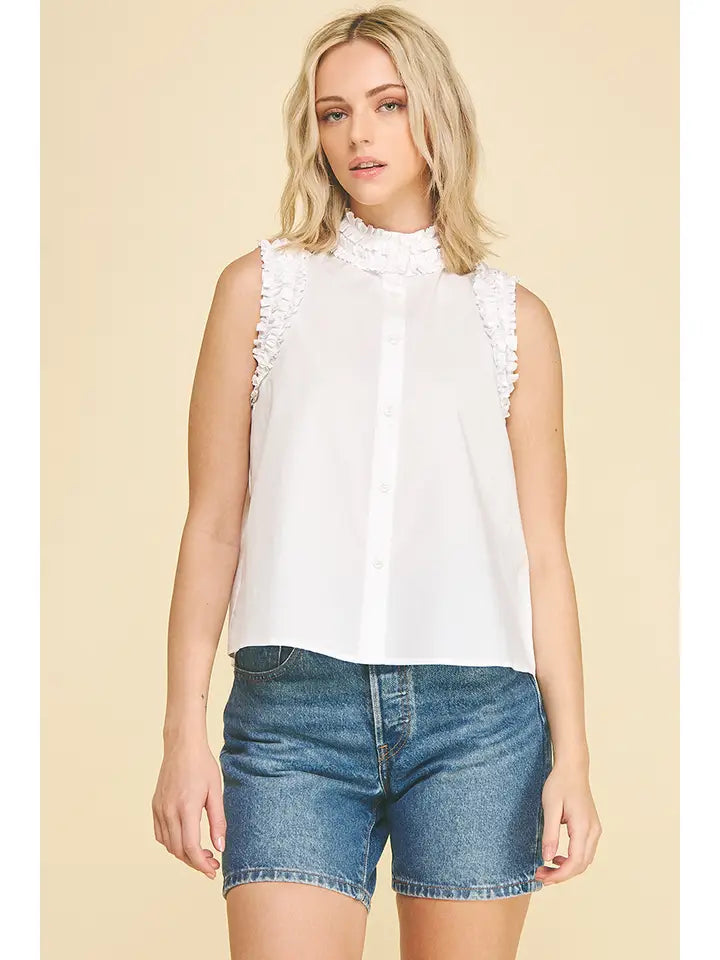 Ruffle Detailed Button Down Shirt
