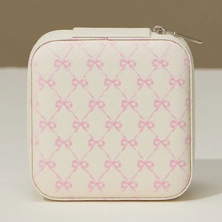 Bow Monogram Print Jewelry Box