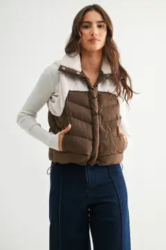 Cozy Sherpa-Lined Puffer Vest