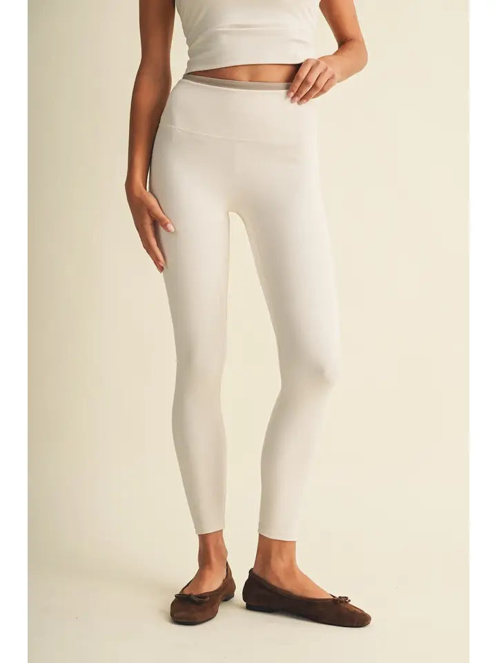 Contrast Binding Legging - CREAM