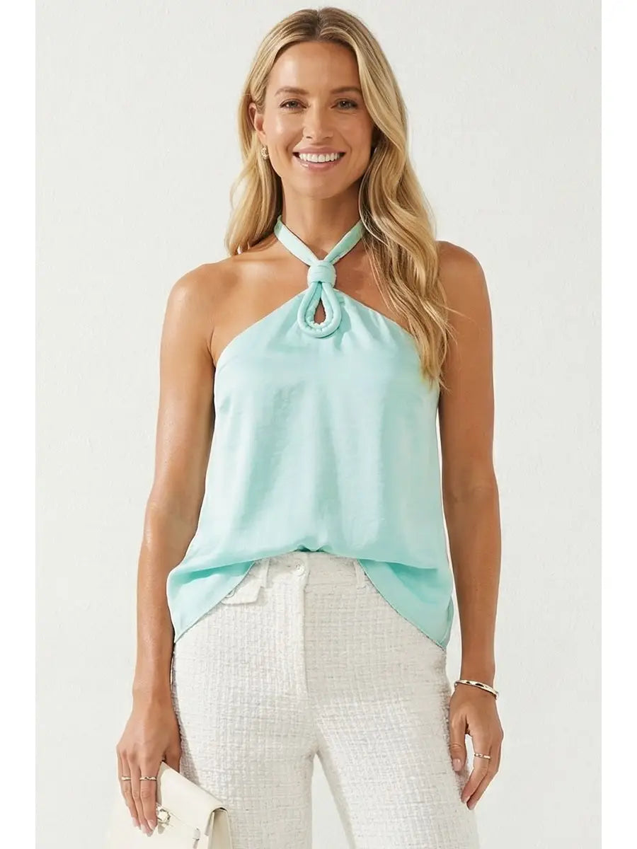 Cord Keyhole Sleeveless Top