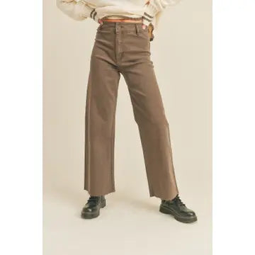 Straight Wide Leg Denim Pants