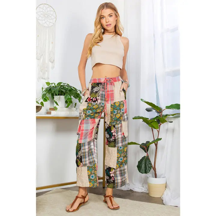 Bohemian Patchwork Straight Pant