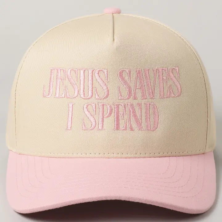 Jesus Saves I Spend Embroidery Trucker Hat