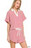 Zenana Striped collared top & shorts set