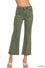 ACID WASHED HIGH WAIST FRAYED HEM BOOTCUT PANTS DMP-1847A (cropped)