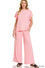 Zenana Ribbed acid wash rayon top & pants set