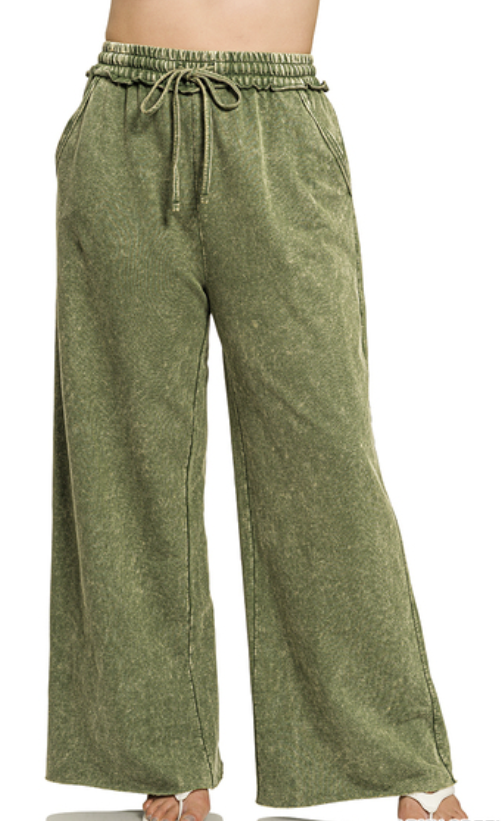 Plus Size washed French terry sweatpants - ZENANA TPW-5376X5