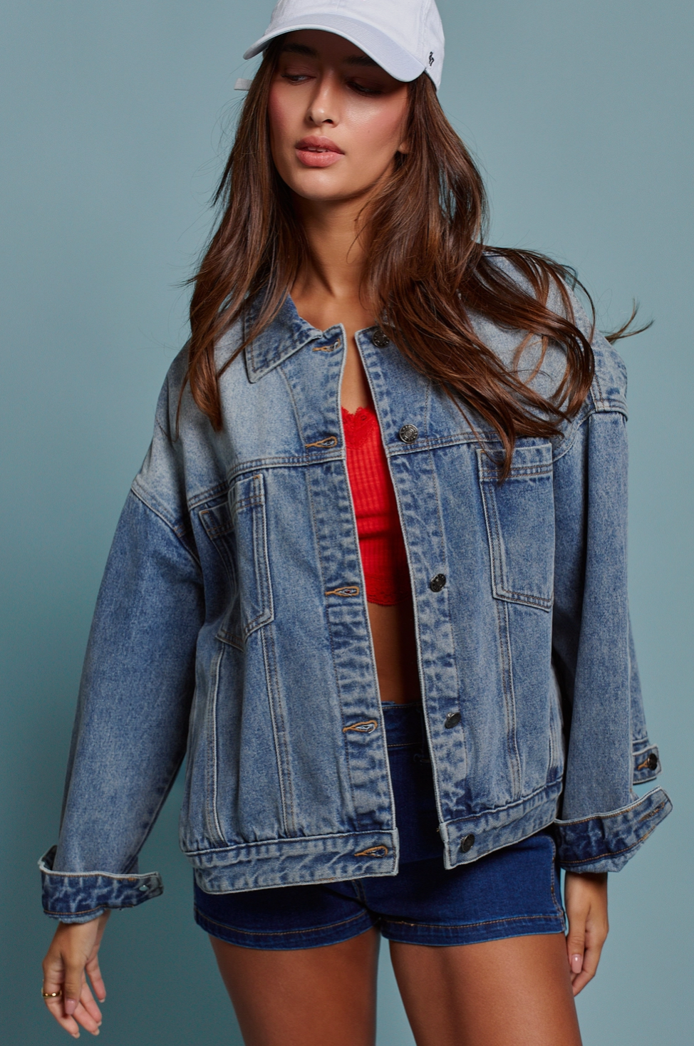 Oversized Button Up Denim Jacket