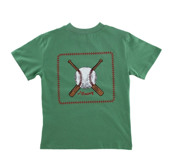 BAILEY BOYS LOGO TEE-BASEBALL ON SAGE