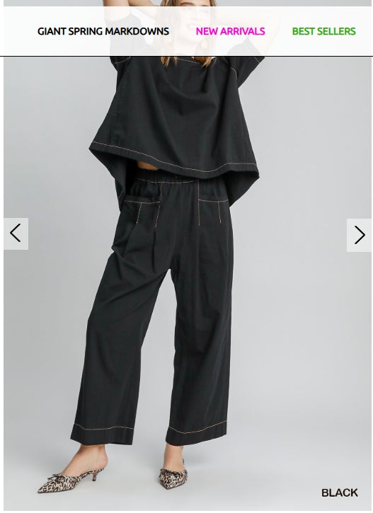 Low-Slung Pull On Pants