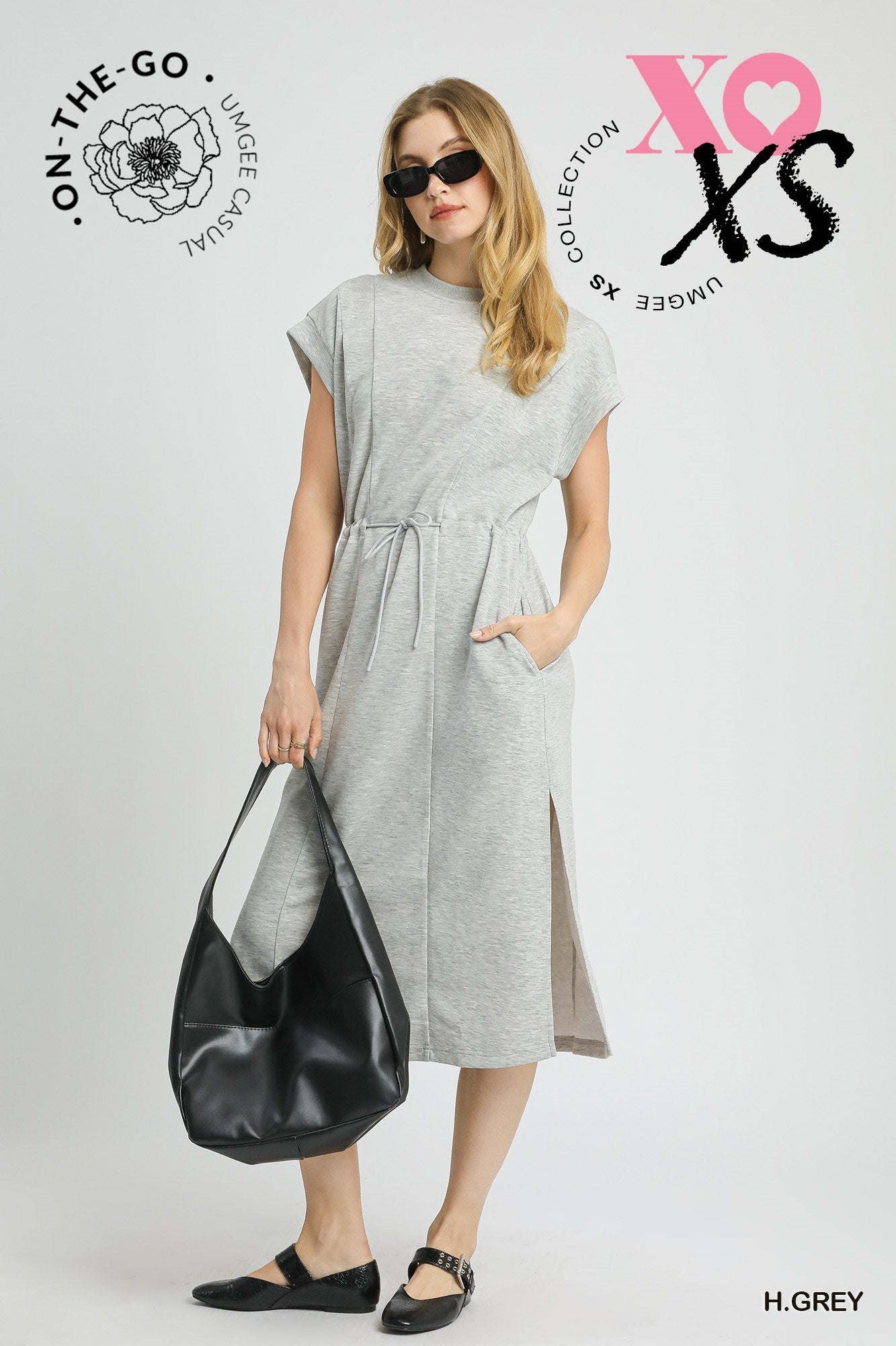 Luxeknit Pleated Short Sleeve Midi Dress