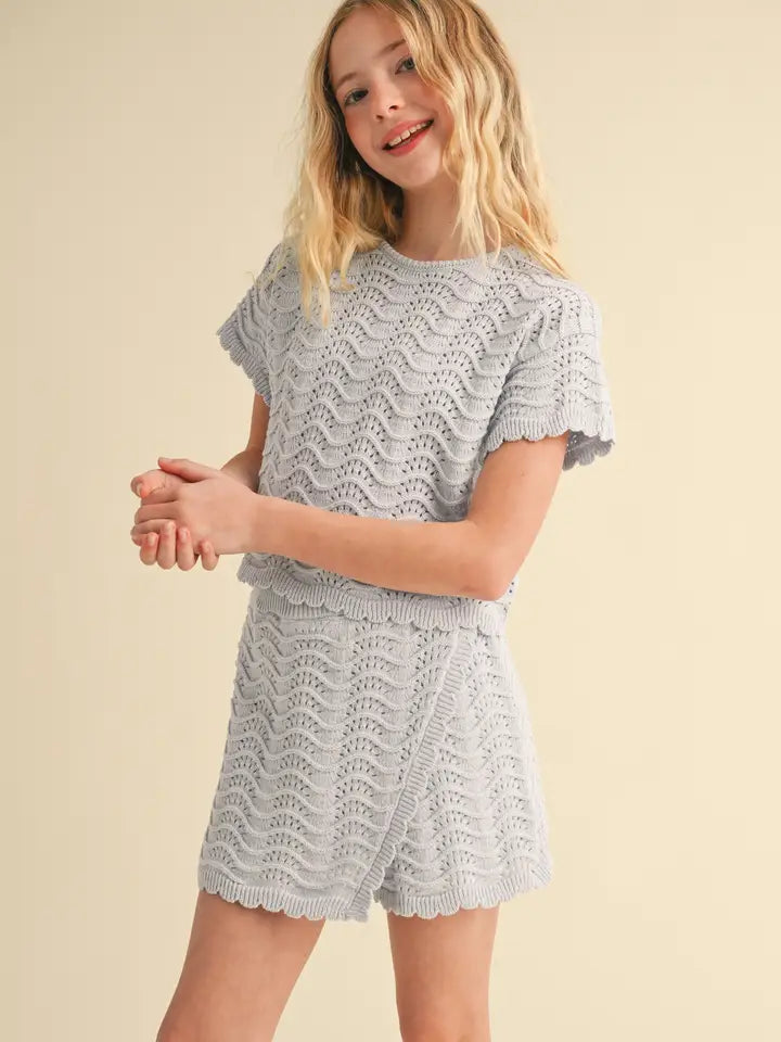 Tween Girls Kids Crochet S/S Bottom