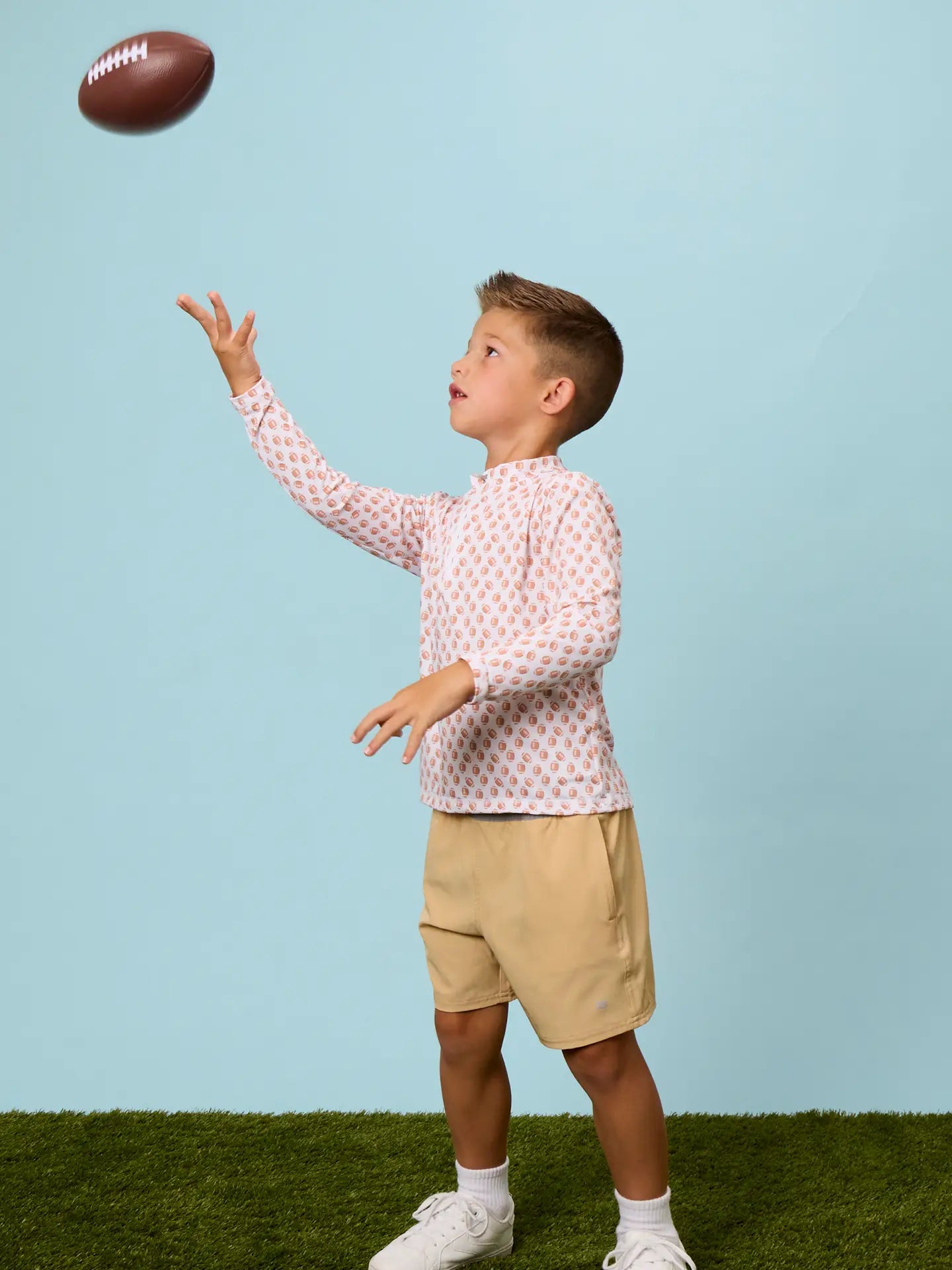 RuggedButts - Boys Football Frenzy Performance Long Sleeve Quarter Zip
