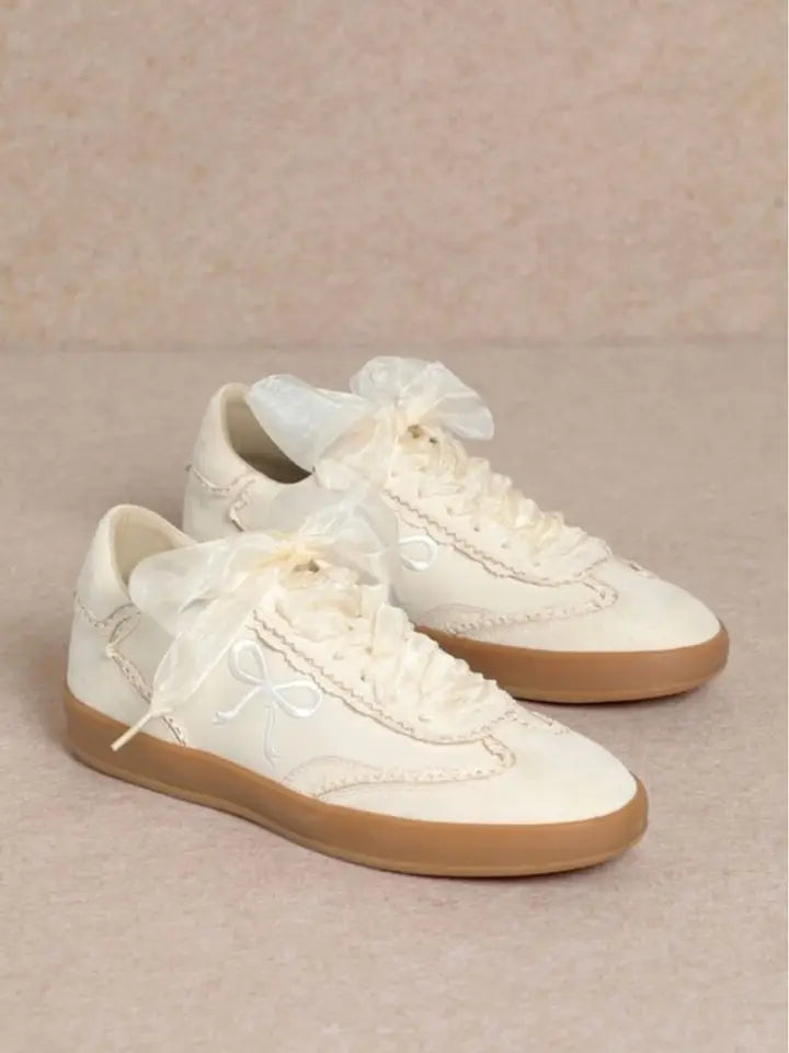 Julie Ribbon Embroidery Lace Edge Detail Sneakers