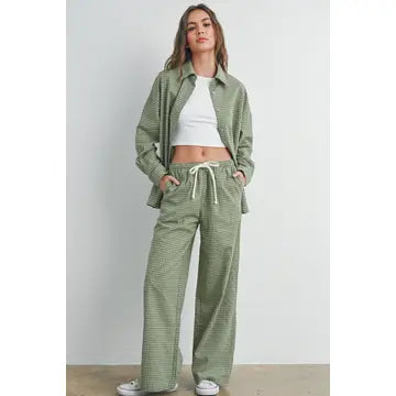 Drawstring Check Pants