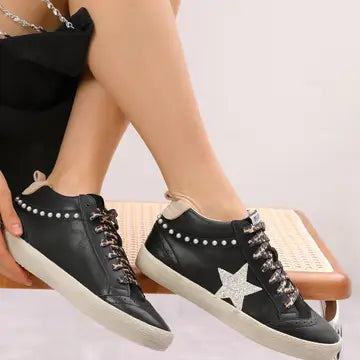 Daisy Glitter Accent Semi High-Top Star Sneakers