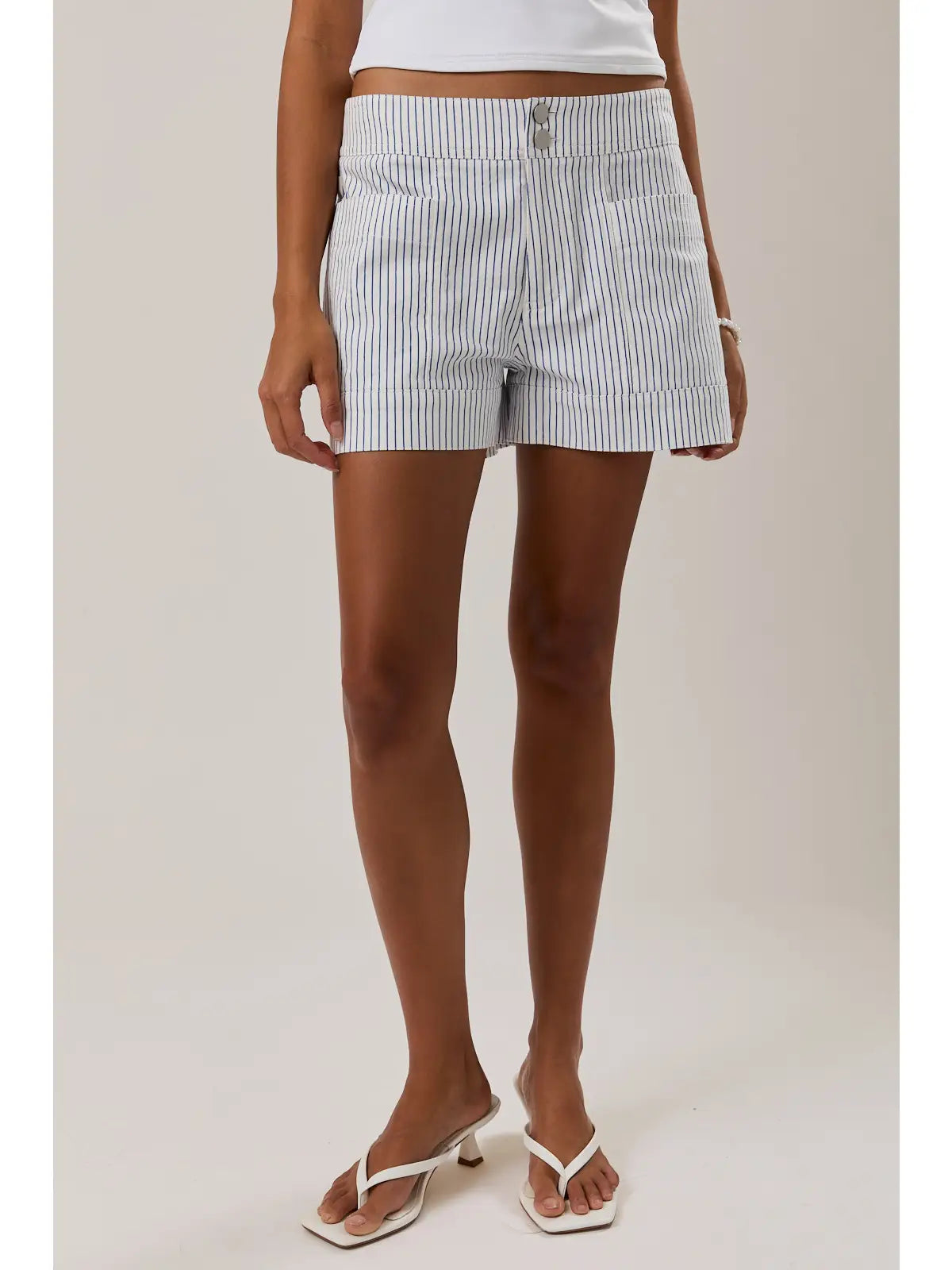 Mid Rise Stripe Shorts