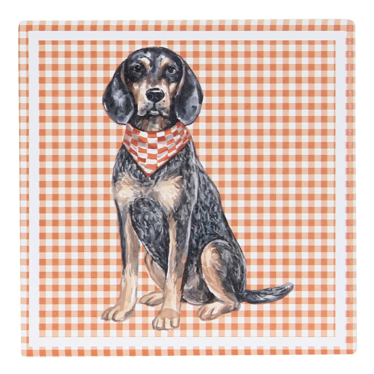 Watercolor Coonhound Ceramic Coaster