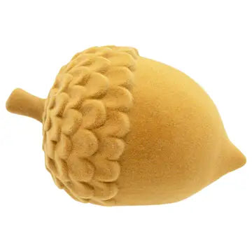 Boston International - 6.25" Mustard Flocked Dolomite Acorn Fall Autumn