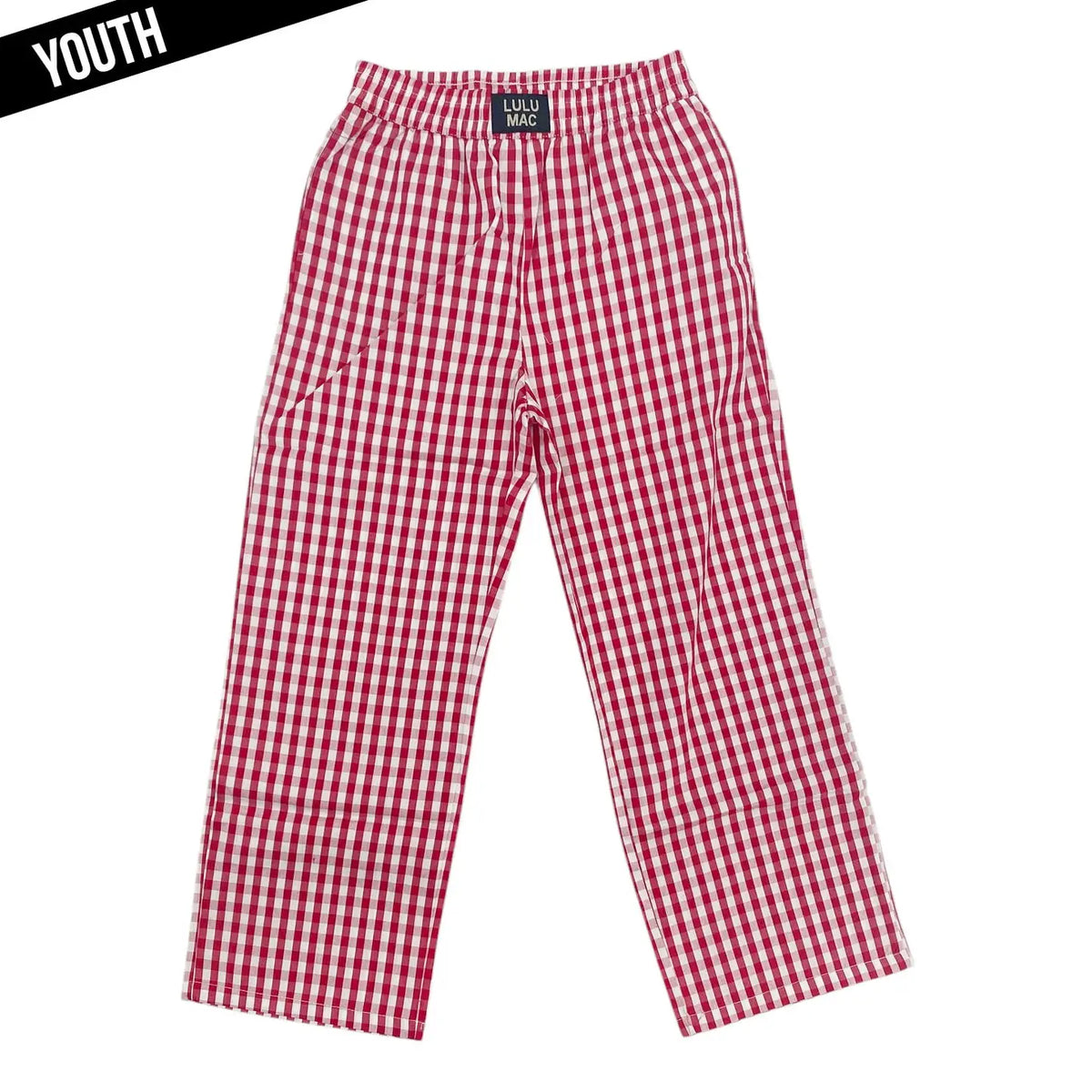 YOUTH RED GINGHAM PANTS