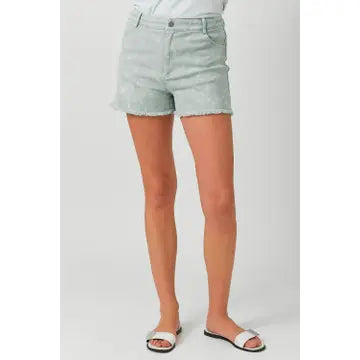 Washed Denim Shorts