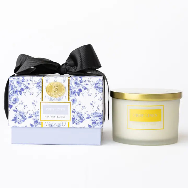 Crisp Linen 3-Wick Boxed Soy Wax Candle