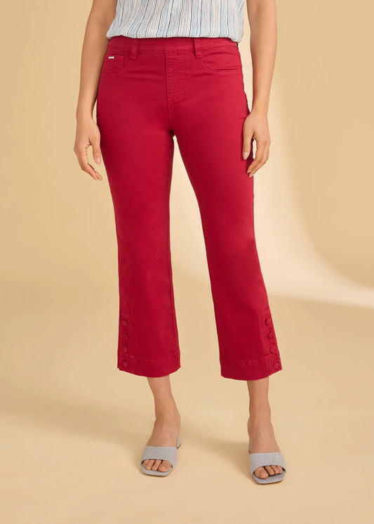 Pull-On Boot Crop Denim, Lava Red