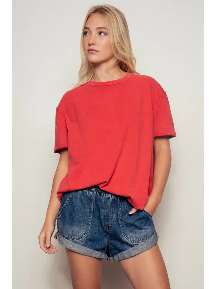 Boxy Oversized Cotton Crewneck Tee