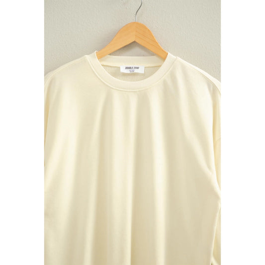Cropped Crewneck Sweatshirt with Oversized Sleeves