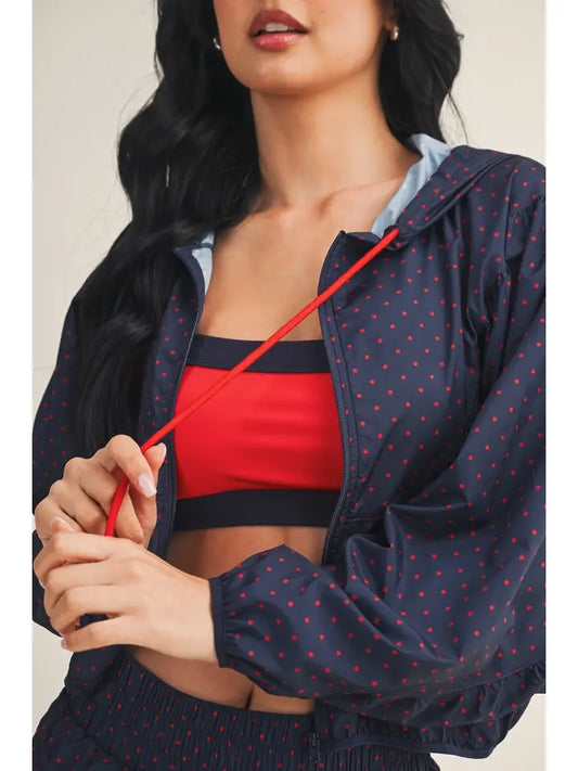 Lightweight Polka Dot Print Jacket