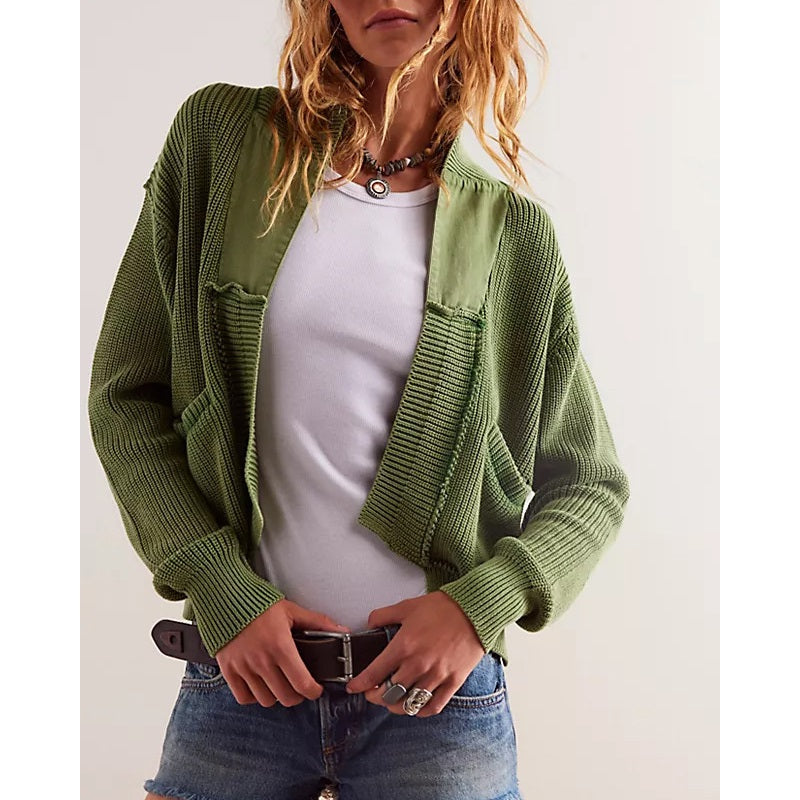 Washed Cotton Sweater Cardigan