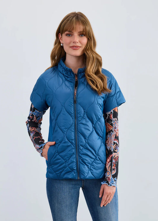 Short-Sleeve Mixed Media Jacket