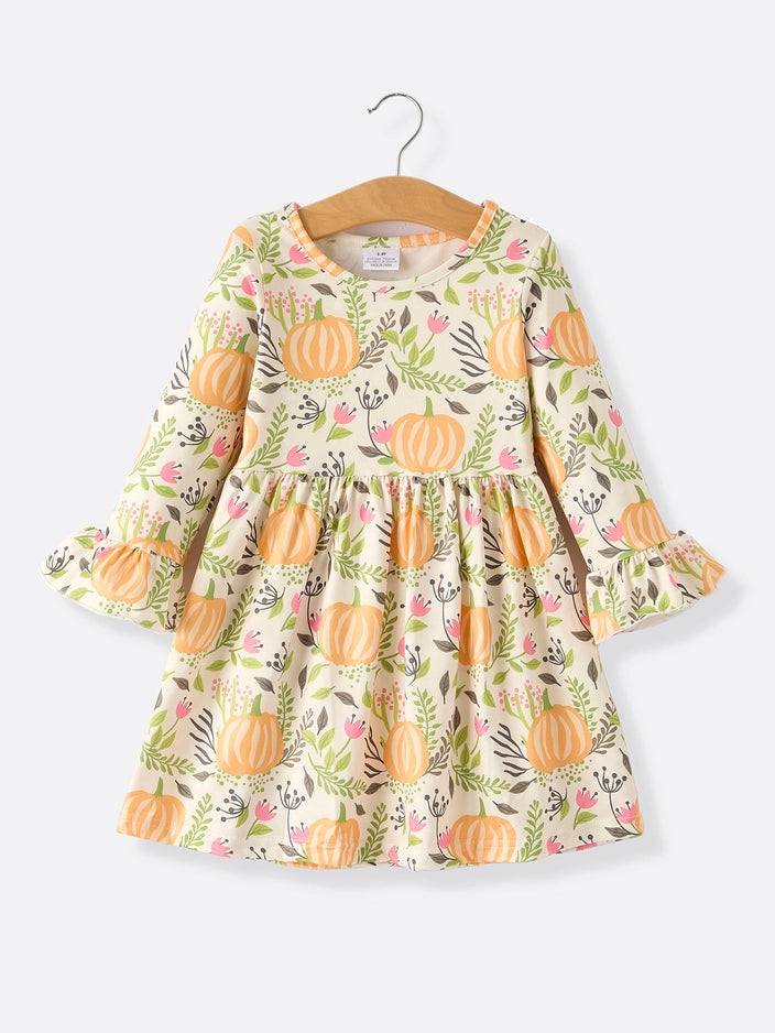Fall Halloween Thanksgiving Girls Dress