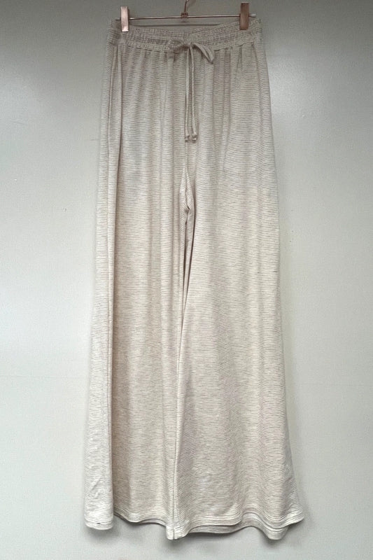 Striped Drawstring Waist Wide Leg Casual Lounge Pants