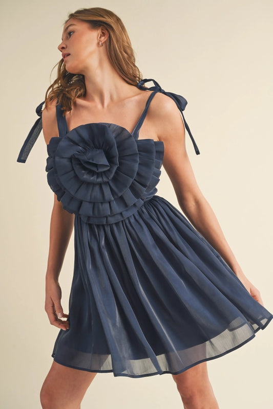 Oversized Rosette Mini Dress
