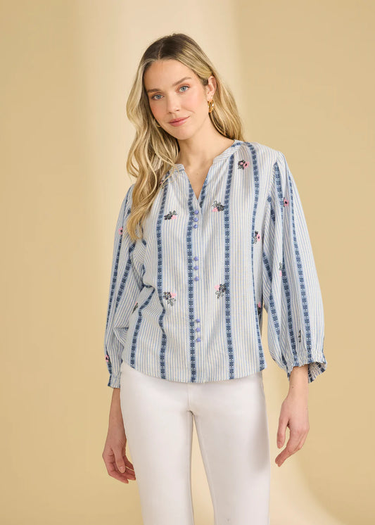 Beaded Shirt, Spritz Stripes