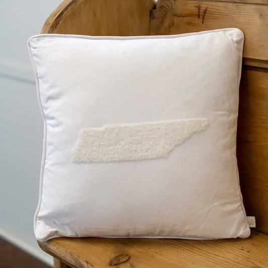 Tennessee Embroidered Pillow Soft White 16x16