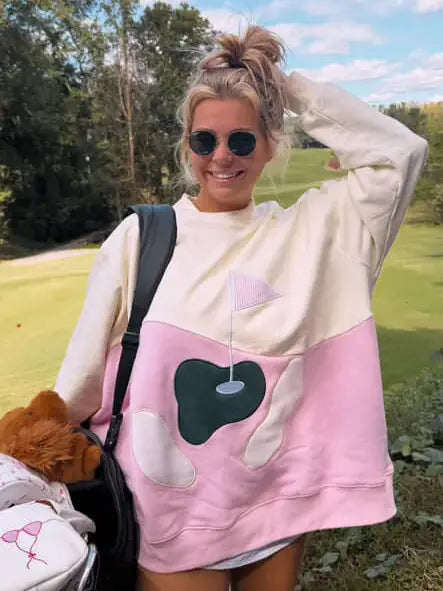 Golfing On The Green Mockneck Sweatshirt