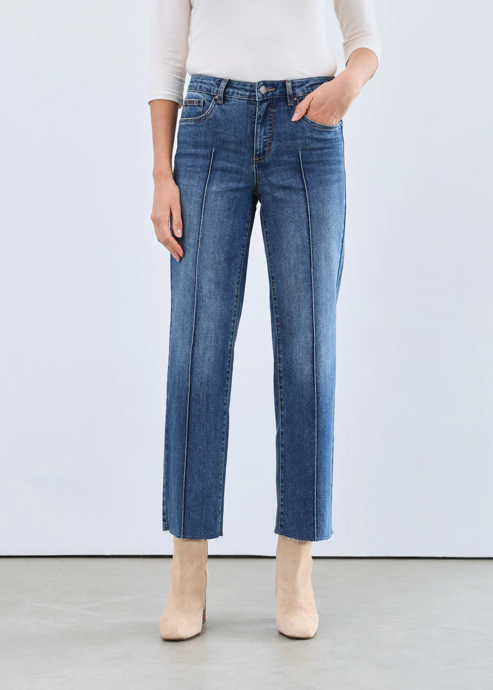Olivia Wide Ankle Denim, Vintage Wash