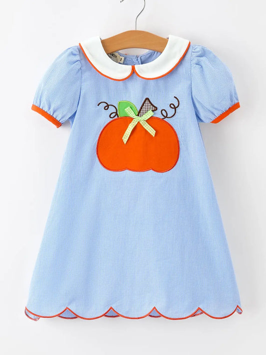 Fall Girls Pumpkin Collar Dress