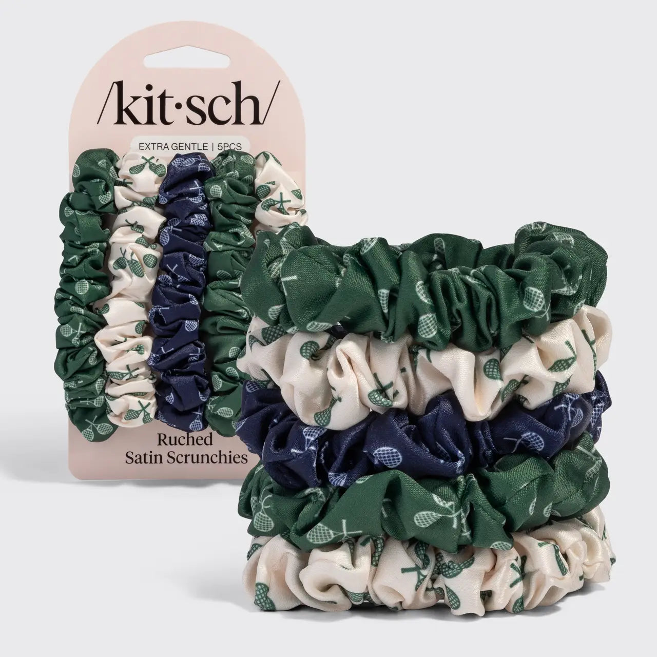 Ruched Satin Scrunchies 5pc Set